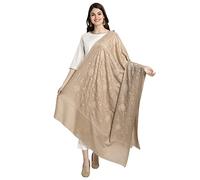 Kashmiri Indian Sozni Embroidery Paper Mache Pashmina Wool Shawl Scarf for Women