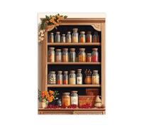 Kashmiri Medicine Cabinet Art Print_ Saffron Canvas Poster Wall Art Decor Print Picture Paintings for Living Room Bedroom Decoration 08x12inch(20x30cm)