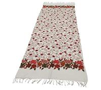 Kashmiri woolCream Shawl With multy colour flower embroidery jhall -Wool 100% Pure Shawl Kashmir Crewel Embroidered 28"x80", Cream, free