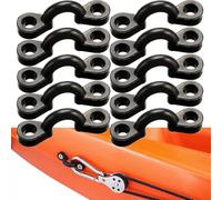 KASHUNUO Kayak Pad Eyes Nylon: 10pack Deck Loops for Tie Downs & Bungee Hooks & Storage on Kayaks and Small Watercraft - Easy to Install and Corrosion-Resistant - Essential Paddling Accessories