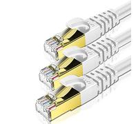 KASIMO CAT 8 Ethernet Cable 0.5M 3PK Round Network Internet Ethernet LAN Cable,High Speed 40Gbps 2000Mhz SFTP LAN Wires Internet Patch Cable with RJ45 Gold Plated Connector for Switch/Router/Modem