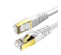 KASIMO CAT 8 Ethernet Cable 1M Round Network Internet Ethernet LAN Cable,High Speed 40Gbps 2000Mhz SFTP LAN Wires Internet Patch Cable with RJ45 Gold Plated Connector for Switch/Router/Modem