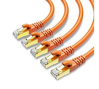 KASIMO CAT 8 Ethernet Cable 3M Shielded 5 Pack Orange SFTP Internet Network Patch Cord, Heavy Duty High Speed Lan Cables with Gold Plated RJ45 Connector Professional for Router, Modem, Gaming