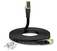 KASIMO Cat 8 Flat Ethernet Cable 20M - 40Gbps 2000MHz High Speed Network Patch Cord With RJ45 Connector for Router, Modem, Switch, Gaming, Xbox - SSTP Internet LAN Cable With Clips