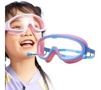 Kasituoer Blumi Baby Goggles, My Cool Summer Goggles -180° HD Anti-Fog & Leak-Proof with Nose Clip/Ear Plugs, UV Shield for Kids (Blue-Pink)