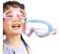 Kasituoer Blumi Baby Goggles, My Cool Summer Goggles -180° HD Anti-Fog & Leak-Proof with Nose Clip/Ear Plugs, UV Shield for Kids (Light Blue-Pink)