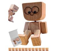 Kasituoer Charming Little Wooden Figure That Sways with 12PCS Magnetic Expressions, Creative Car Dashboard Decorations, Handcrafted Shaking Wooden Man Figurine Shaking Feet Woodens Doll (Fragrance-C)
