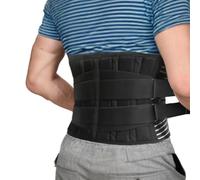 Kaslaider Premium Back Support Belt for Lower Lumbar Pain Relief, Adjustable Back Brace Orthopaedic Waist Compression for Sciatica, Hernated Disc, Breathable Lumbar Support Belt with 6 Stays (L)