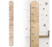Kaslaider Print Wooden Height Chart for Children, Height Measurement Ruler Measuring Rulers for Kids Bedroom Wall Decoration Baby Height Growth Chart to Hold Their Growth, Foldable