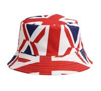 KASLCWA Union Jack Bowler Hats, Double-Side Reversible Resistant Sun hat, Fashion Packable Hat Perfect for Indoor Outdoor Parties and National Celebrations