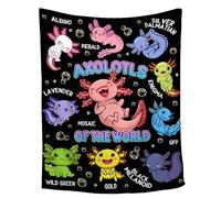 kaslhsQ Axolotls of The World Throw Blanket,Axolotls Blanket Gifts, Ultra Soft Lightweight Flannel Blankets Warm Fuzzy Cozy Plush Blankets for Couch Sofa Bed Living Room,Teens Size-50"x60"