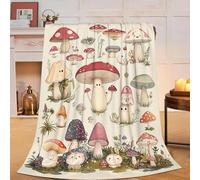 kaslhsQ Cute Mushroom Blanket Retro Mushroom Fleece Throw Blanket Fuzzy Plush Super Soft Cozy Warm Rustic Bedding Blanket Stuffed Animal Gifts for Boys Girls Kids Adult Men Women 40"x50"