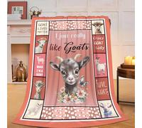 kaslhsQ Goat Blanket Soft Cozy Sheep Plush Throw Blanket Super Warm Fleece Fuzzy Bedding Blanket Goat Sheep Gifts for Kids Girls Boys Women Bed Decor Stuff 50"X60"