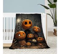kaslhsQ Halloween Throw Blanket for Baby Pet Toddler Infant Spooky Black Pumpkins Blankets Crib Stroller Decorative Lightweight Fuzzy Soft Plush Fleece Blankets and Throws 30x40