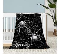 kaslhsQ Halloween Throw Blanket for Baby Pet Toddler Infant Spooky Black Spider Web Blankets Crib Stroller Decorative Lightweight Fuzzy Soft Plush Fleece Blankets and Throws 30x40