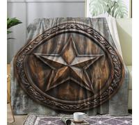 kaslhsQ Texas Star Throw Blanket, Western Fleece Blanket for Couch Bed Sofa, Rustic Vintage Farmhouse Blankets and Throws, Decor & Gifts, Super Soft Plush Flannel Blanket, 50x70