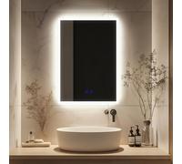 Kasloglow Bathroom LED Mirror 500 x 700 mm 3 Colour Dimmable Lights Demister Touch Switch Illuminated Wall Mounted Vanity Mirror(19.69x27.56 Inch)