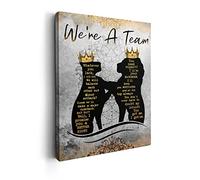 Kasluolo Lions Picture Wall Decor The Lion King and Queen with Crown Wall Art Inspirational Quotes Canvas Print Painting Wall Décor for Bathroom Bedroom Office Framed Artwork 12x16 inch