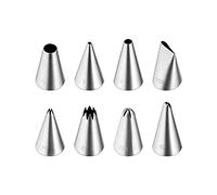 Kasmoire 8Pcs Piping Tips Cake Decorating Kit with 10Pcs Disposable Piping Bags for Starter