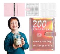 Kasmole 200 Envelope Binder - Savings Challenges Book with Envelopes,Savings Challenges Book with Envelopes, Money Envelopes for Cash, Savings Binder