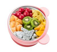 Kasmole Baby Suction Bowls, Non-Slip Suction Baby Bowl, Stainless Steel Inner Dish Toddler Feeding Utensils for Kids Travel Dinner Snack Food
