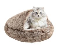 Kasmole Cat Bed - Soft Plush Shell Shaped Cat Nest | Plush Covered Cat Kennel Beds, Hooded Warm Indoor Pet Bed for Winter Cold Weather