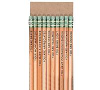 Kasmole Motivational Pencils | 10 Inspirational Wood Pencils with Inspiring Words Sayings - For Students, Classrooms, Favors