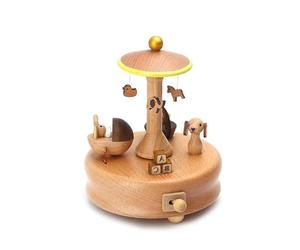 Kasmole Music Box,Wind Up Train Castle Girl Dancer Musical Box | Cute Cradle Interactive Toys with Light Music for Nursery, Portable Children's Toys for Travel, Car