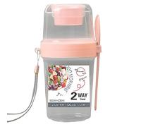 Kasmole Overnight Oats Jar | Reusable Overnight Oats Container Breakfast Cereal Cup Leakproof Yogurt Pot with Lid and Spoon - for Fruit Salad, Vegetable, Milk, Cereal