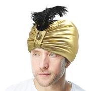Kasmole Turban - Sultan Arab Vintage Headwear | Novelty Halloween EasterArabian Hats with Gem & for, Men & Women, Teens