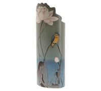 Kason - Kingfisher with Lotus Flower Vase Multicolor