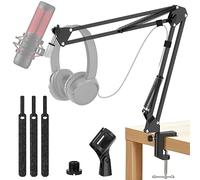 Kasonic Microphone Stand, Adjustable Microphone Suspension Boom Scissor Arm Stand for Broadcasting Recording, Voice-Over Sound Studio, Stages, Streaming, Singing and TV Stations