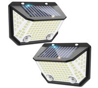 Kasonic Solar Dual-Sensor Lights Outdoor, 6500K Solar Motion Fence Lights with 300° Wide Lighting Angle for House, Outside Wall Solar Step Lights Waterproof for Garden, Door, Yard, Garage, 2 Pack