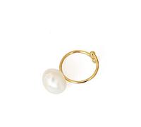 Kasoo Natural Baroque Large Pearl Ring French Retro Opening Adjustable Ring, Gold, Pearl