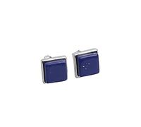 Kasoo S925 Sterling Silver Simple Lapis Lazuli Square Earrings Stud