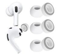 KASOTT 2025 Upgraded Memory Foam&Silicone Hybrid Ear Tips for AirPods Pro 3, Ultimate Comfort, Anti-Slip Eartips, Superior Noise Isolation, Fits in The Charging Case,3 Pairs (Grey, Medium)