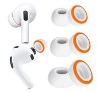 KASOTT 2025 Upgraded Memory Foam&Silicone Hybrid Ear Tips for AirPods Pro 3, Ultimate Comfort, Anti-Slip Eartips, Superior Noise Isolation, Fits in The Charging Case,3 Pairs (Orange, Assorted S/M/L)
