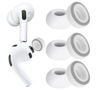 KASOTT 2025 Upgraded Memory Foam&Silicone Hybrid Ear Tips for AirPods Pro 3, Ultimate Comfort, Anti-Slip Eartips, Superior Noise Isolation, Fits in The Charging Case,3 Pairs (Grey, Large)