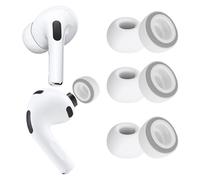 KASOTT 2025 Upgraded Memory Foam&Silicone Hybrid Ear Tips for AirPods Pro 3, Ultimate Comfort, Anti-Slip Eartips, Superior Noise Isolation, Fits in The Charging Case,3 Pairs (Grey, Small)