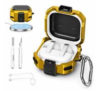 KASOTT Case for Samsung Galaxy Buds4 Pro/Buds4, Lock Shockproof Cover | Secure Lock, Carbon Fiber Shockproof Hard Shell, Wireless Charging, Cleaning Brush & Anti-Lost Lanyard