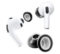 KASOTT Liquid Silicone Rubber&Memory Foam Hybrid Ear Tips for AirPods Pro 3 | Anti-Slip Secure Fit, Enhanced Bass, Noise Cancellation, Fits Charging Case, Built-in dust Guard Screen, 1 Pair, Black Large