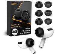 KASOTT Memory Foam Ear Tips for AirPods Pro 1st & 2nd Gen, Replacement Ear Tip Premium, Perfect Noise Reduction, Ultra-Comfort, Anti-Slip Earbud, Fit in The Charging Case (Black, Medium)