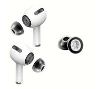KASOTT Memory Foam Ear Tips for AirPods Pro 1st & 2nd Gen - Upgraded Liquid Silicone Rubber, Superior Noise Isolation, Secure Fit & Ultimate Comfort, Fits Charging Case, 1 Pair (Black, Small)