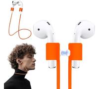 KASOTT Ultra Strong Magnetic AirPods Straps,Neck Rope Cord,Colorful Soft Silicone Sports Lanyard,Headphone Accessories,Anti-Lost Straps for Airpods 4, 3, 2, 1&Airpods Pro 2/1 (Orange, 1 Pack)