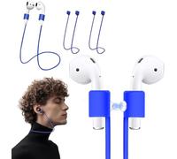 KASOTT Ultra Strong Magnetic AirPods Straps,Neck Rope Cord,Colorful Soft Silicone Sports Lanyard,Headphone Accessories,Anti-Lost Straps for Airpods 4, 3, 2, 1&Airpods Pro 2/1 (Blue, 3 Pack)