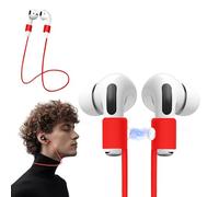 KASOTT Ultra Strong Magnetic Anti-Lost Straps for AirPods 4/3/2/1 & AirPods Pro 1/2/3, Neck Rope Cord, Colorful Soft Silicone Sports Earbuds Lanyard, Anti-Lost Headphone Accessories (Red, 3 Pack)