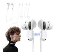 KASOTT Ultra Strong Magnetic Anti-Lost Straps for AirPods 4/3/2/1 & AirPods Pro 1/2/3, Neck Rope Cord, Colorful Soft Silicone Sports Earbuds Lanyard, Anti-Lost Headphone Accessories (White, 1 Pack)