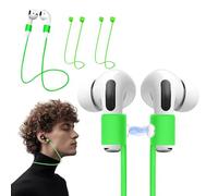KASOTT Ultra Strong Magnetic Anti-Lost Straps for AirPods 4/3/2/1 & AirPods Pro 1/2/3, Neck Rope Cord, Colorful Soft Silicone Sports Earbuds Lanyard, Anti-Lost Headphone Accessories (Green, 1 Pack)