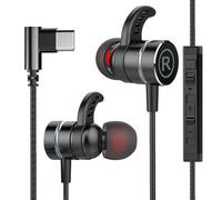 KASOTT USB C Headphone for Samsung Wired Earbuds Magnetic in-Ear Type C Earphone with Microphone Volume Control Deep Bass Stereo Noise Canceling for iPhone 17 Pro Max Air 16 16e 15 Pixel 10 9a (Black)