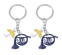 Kasoud 2pcs Mini Horn Umbrella Keychain, Friends Iconic Sitcom Design Keychain, Blue